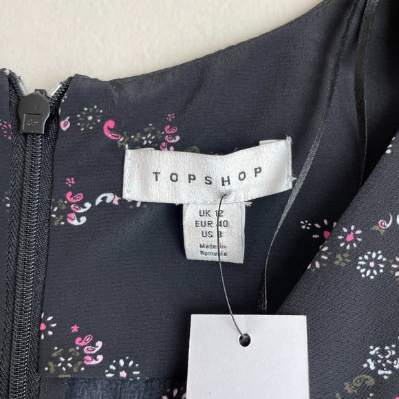 Topshop / Black Long Sleeve Star Mini Dress - Picture 11 of 12